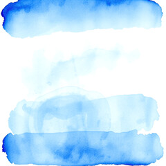 watercolor washes in varying shades of blue