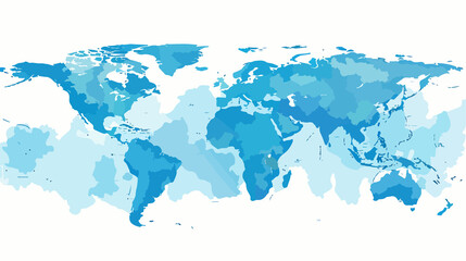Map of Oceania on a white background, flat vector design for geographic or educational purposes.