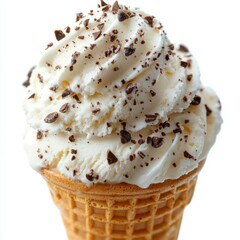 photo of an ice cream cone, hd, isolated on white background.