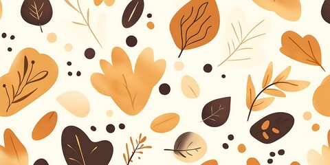 Abstract autumn leaves pattern background.