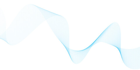 Abstract vector background with blue wavy lines. Blue wave background. Blue lines vector illustration. Curved wave. Abstract wave element.