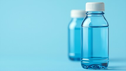 Recyclable plastic bottles studio setting closeup clean environment minimalist viewpoint sustainability concept