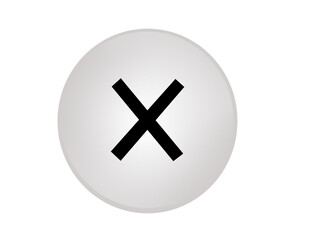 Obraz premium Wrong's sign on the rounded button. Denied's sign. Red sign