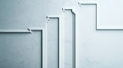 Abstract White Architectural Wall Panel Design