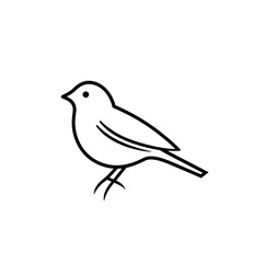 Obraz premium Simple Line Drawing Of A Small Bird