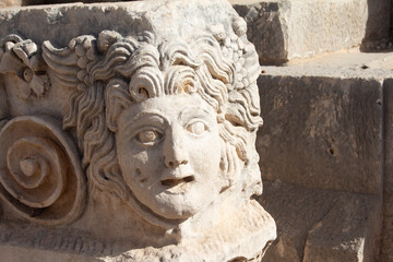 Medusa stone carving in the  Ancient Lycian  City of Myra