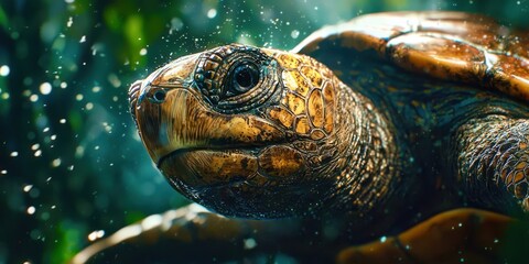 Turtle is shown in a blurry image
