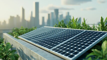 Renewable energy integration in eco cityscape urban environment photorealistic imagery sustainable architecture futuristic view
