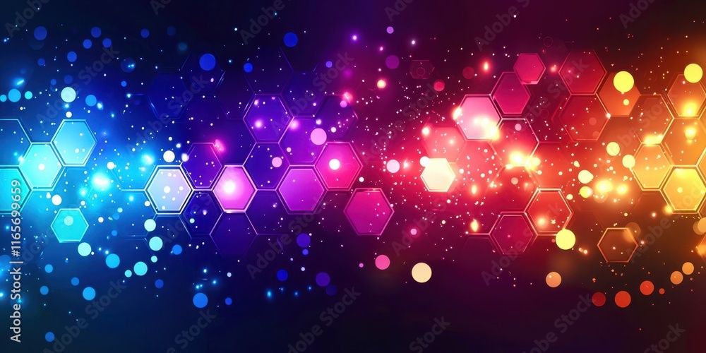 Poster colorful background with many small circles