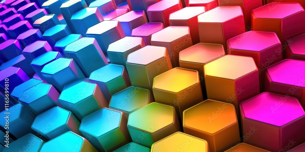 Poster colorful cube pattern with a rainbow of colors