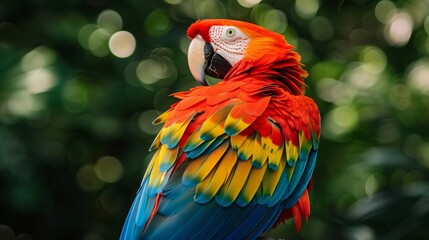 Fototapeta premium A vibrant and exotic bird showcasing its colorful plumage