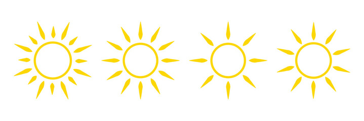 Hand drawn sun icon. Summer design. Line icon. 