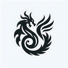 Obraz premium AI Generate of Unique, Simple, Low-detail Logo Recognizable Idiosyncratic of Dragon