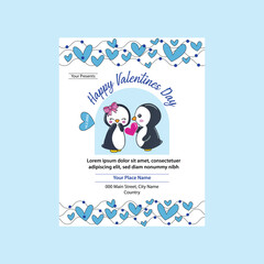 Vector illustration of Valentines day poster or flyer design