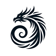 AI Generate of Unique, Simple, Low-detail Logo Recognizable Idiosyncratic of Dragon