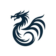 Naklejka premium AI Generate of Unique, Simple, Low-detail Logo Recognizable Idiosyncratic of Dragon