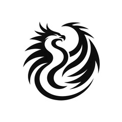 Obraz premium AI Generate of Unique, Simple, Low-detail Logo Recognizable Idiosyncratic of Dragon