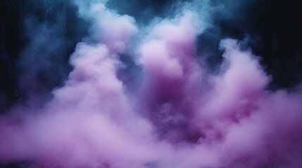 Obraz premium Purple and Blue Smoke Clouds in Darkness
