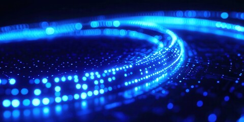 Blue lighted circle with many small blue dots