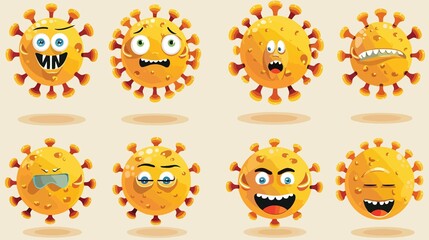 Vivid Emoji Emoticon of Coronavirus Vector Illustration