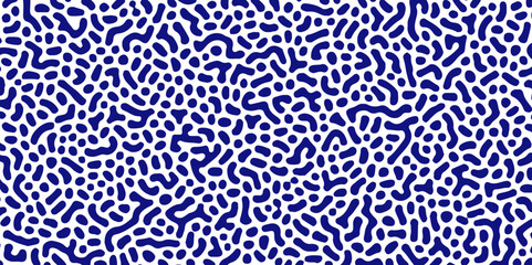 Seamless vector pattern. hexagonal, swirl, zigzag, Monochrome, vector, waving, Turing, labyrinth. algorithm, psychedelic, background. Reaction diffusion. Hand drawn Batik, chaotic motion. organic, dot