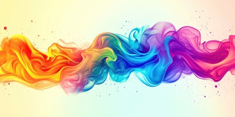 Colorful line of smoke with a rainbow of colors