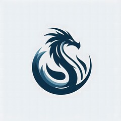 AI Generate of Unique, Simple, Low-detail Logo Recognizable Idiosyncratic of Dragon