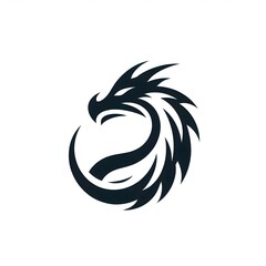 AI Generate of Unique, Simple, Low-detail Logo Recognizable Idiosyncratic of Dragon