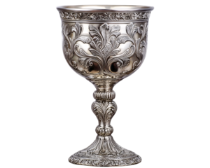 Isolated Decorative Silver Chalice