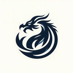 Obraz premium AI Generate of Unique, Simple, Low-detail Logo Recognizable Idiosyncratic of Dragon