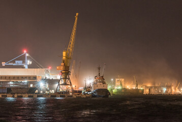 View of the seaport of Odessa.