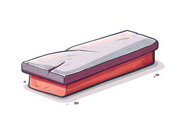 Cartoon Style Illustration of a Stone Weight on a Flat Surface