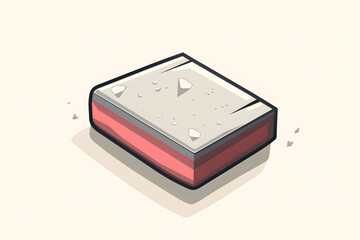 Colorful Cartoon Block Resembling Dessert With Layered Texture