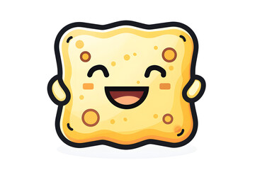 Cheerful Cartoon Cheese Character With Smiling Face Design