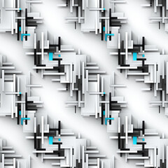 Fototapeta premium Seamless Geometric Abstract Pattern in Gray and Blue