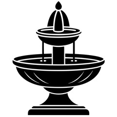 Water fountain icon in modern silhouette vector art illustration 