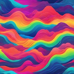 Abstract Neon Colored Light Waves