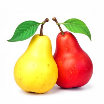 recommend clip art: Fresh Yellow and Red Pears Juicy Fruit Healthy Eating