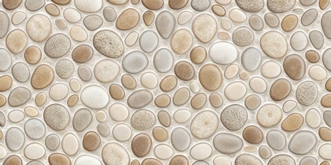 Seamless Pebble Tile Pattern Neutral Tones and Natural Textures for Interior Design