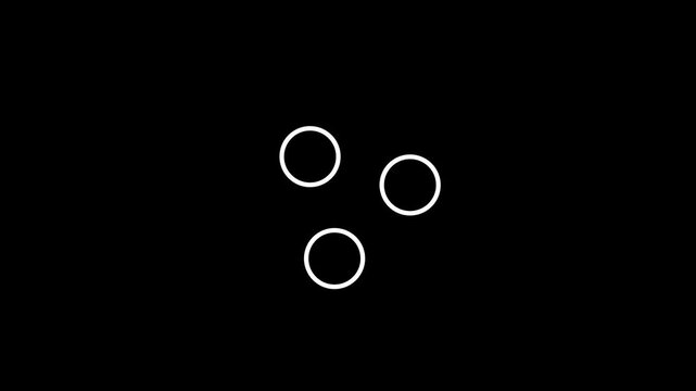 Rotating three circle combination icon. Three overlapping circles animation. line art motion background animation,,