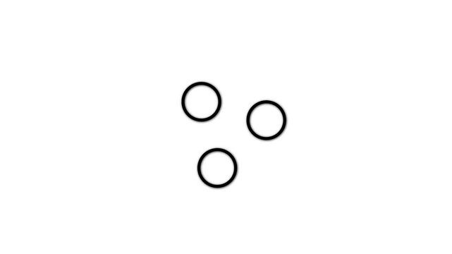 Rotating three circle combination icon. Three overlapping circles animation. line art motion background animation,,