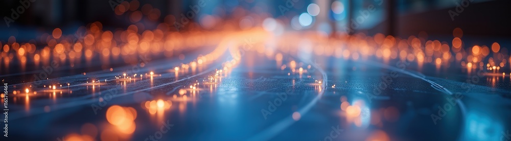 Poster abstract glowing network of nodes and connections