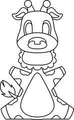 Giraffe Baby Pacifier Bib Animal Vector Graphic Art Illustration