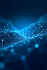 Digital Network, Communication and Technology Background with Moving Lines and Dots.