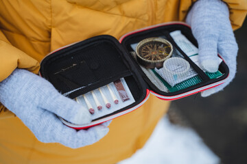 Essential Adventure Kit A collection of Survival Tools and a reliable Compass specifically designed...