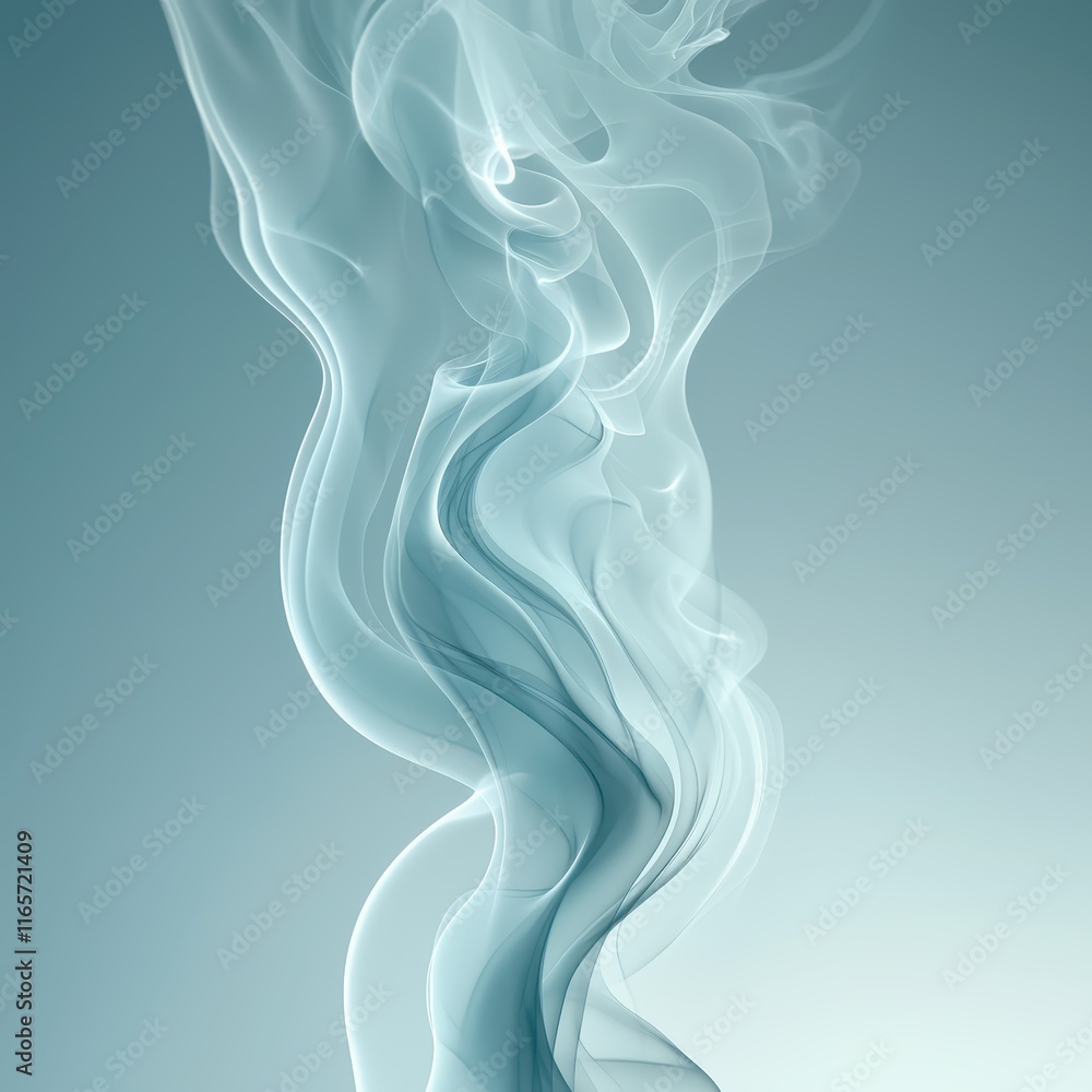 Poster elegant twisting streams of smoke create a calming atmosphere in a serene setting