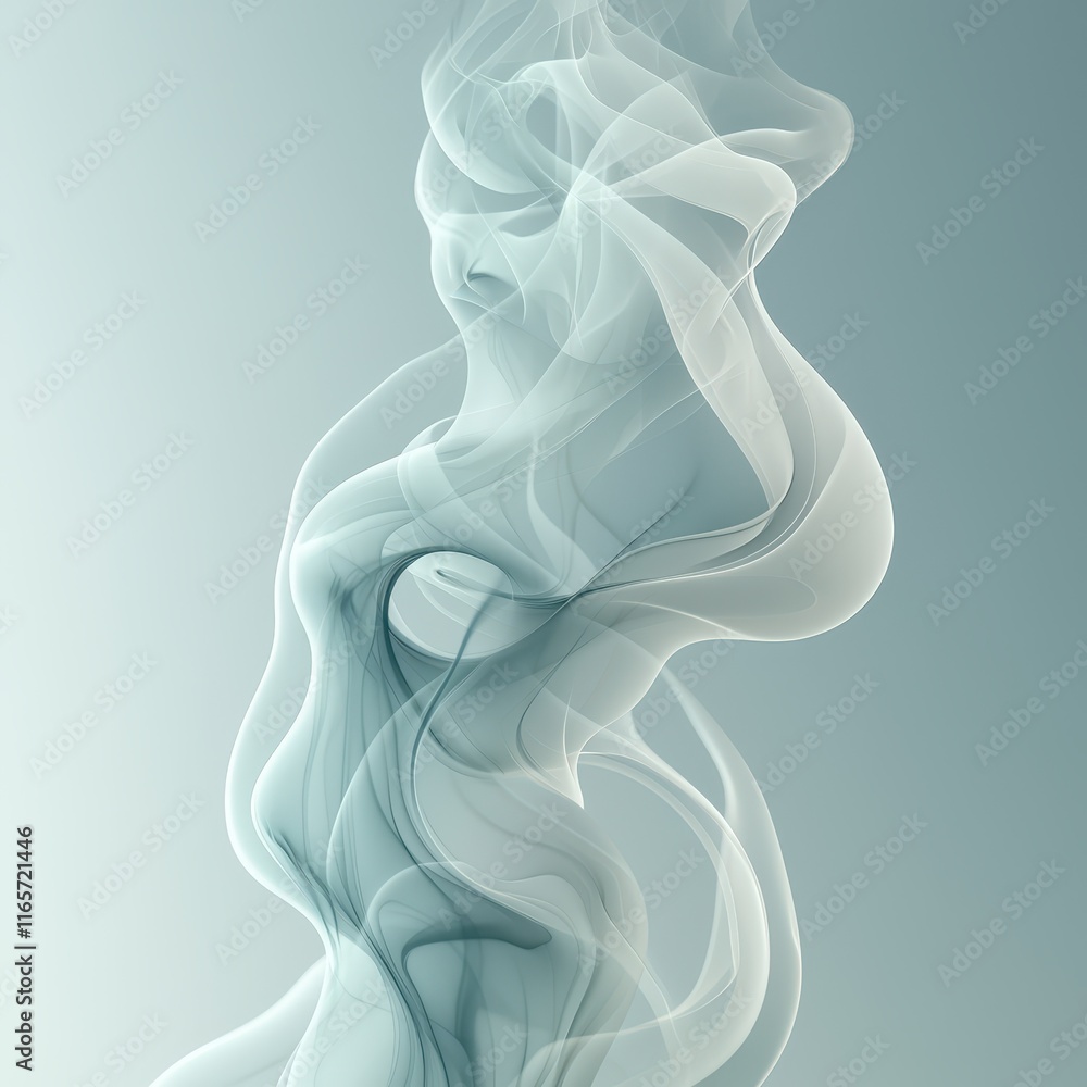 Poster elegant smoke forms gracefully twisting in the air creating intriguing shapes and patterns