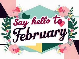 Say hello to February floral greeting design