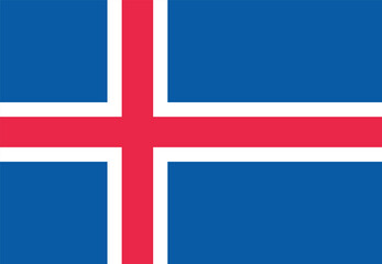 Fototapeta premium vector Iceland National Flag icon. Flag design of Iceland. 