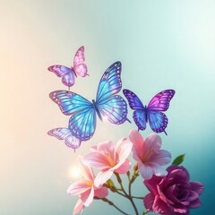 butterfly, butterflies, set of butterflies